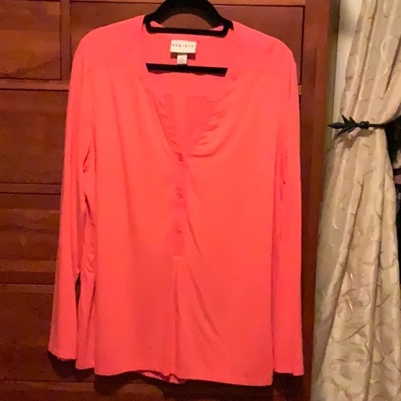 Ava & Viv Tops - Ava & Viv 1X coral top